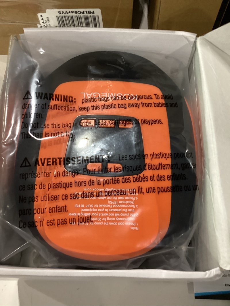 Condition photo showing New/Like New for paddle board pump electric portable, kosmegal sup pump for paddleboard, professional 20psi air compressor with auto-off, deflation function and 12v dc car connector for inflatables, kayaks and boats orange