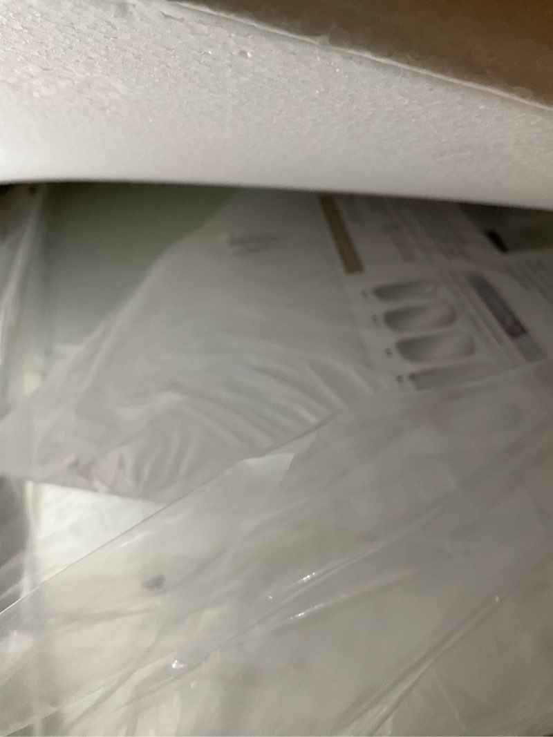 Condition photo showing New/Like New for loaao 22”x30” gold bathroom mirror, rounded rectangle gold frame mirror, brushed gold bathroom vanity mirror wall-mounted, anti-rust, hangs horizontally or vertically gold 22"l x 30"w