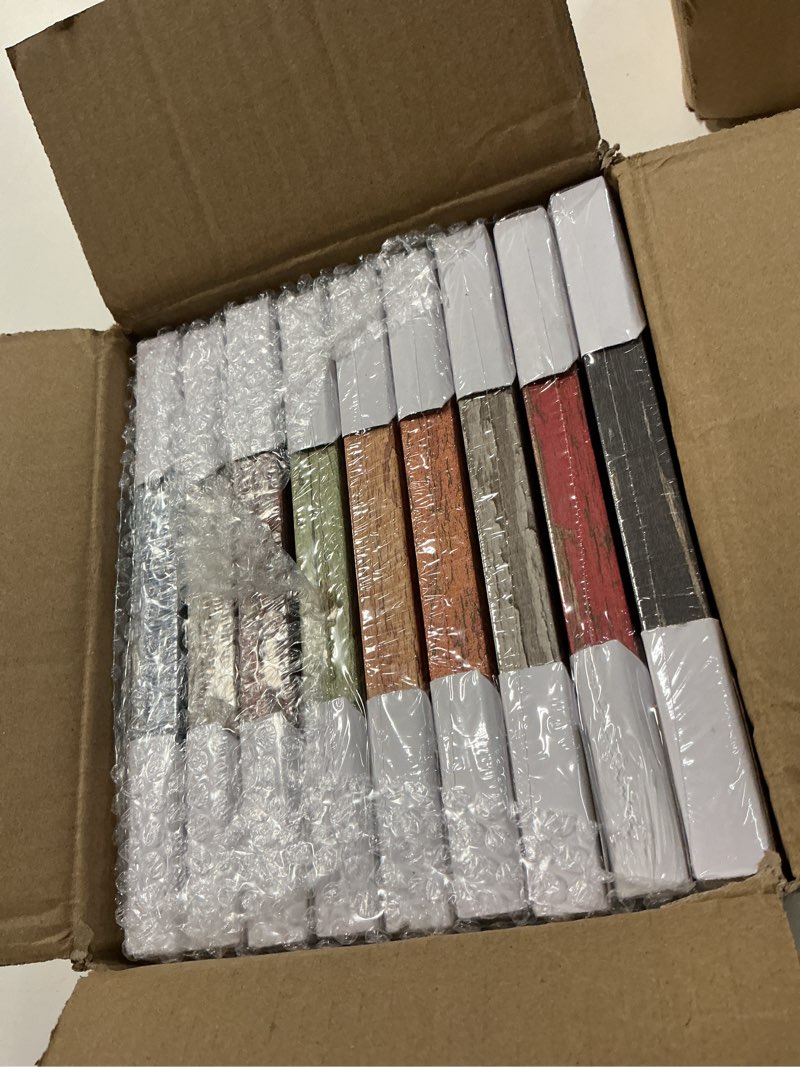 Condition photo showing New/Like New for puthiac 4x6 picture frames set of 9, rustic farmhouse gallery wall decor with 9 curated distressed finishes and 9 vintage art prints, wall or tabletop decor for living room, bedroom multicolour 9 4x6