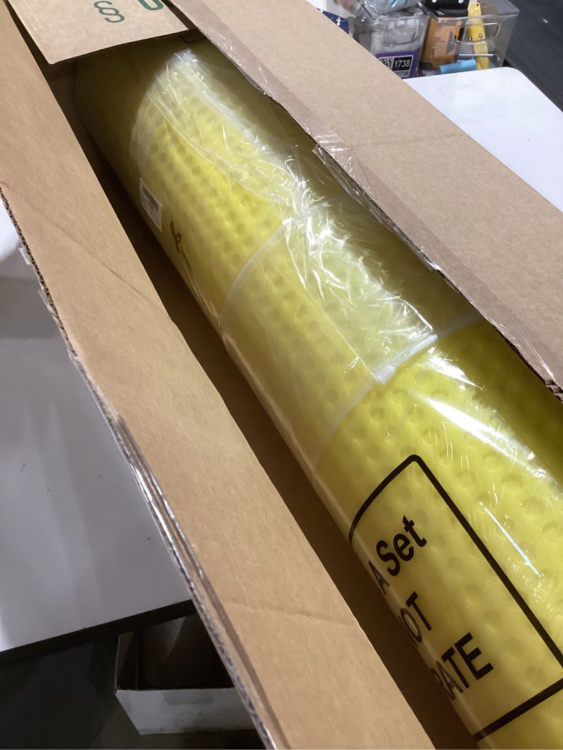 Condition photo showing Good Condition for 108 sq ft uncoupling membrane for tile floor, 1/8''(3mm) waterproofing underlayment membrane mat tile crack prevention for bathroom shower kitchen basement, 3.3' x 33' 108 sq ft/ 3.3 ft x 33 ft, 1/8-inch thick