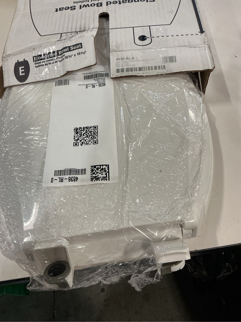 Condition photo showing New/Like New for kohler 4636-rl-0 cachet readylatch elongated toilet seat slow close, soft close toilet seat quiet lid, contoured grip-tight bumpers installation hardware, apartment essentials, white white elongated ready latch
