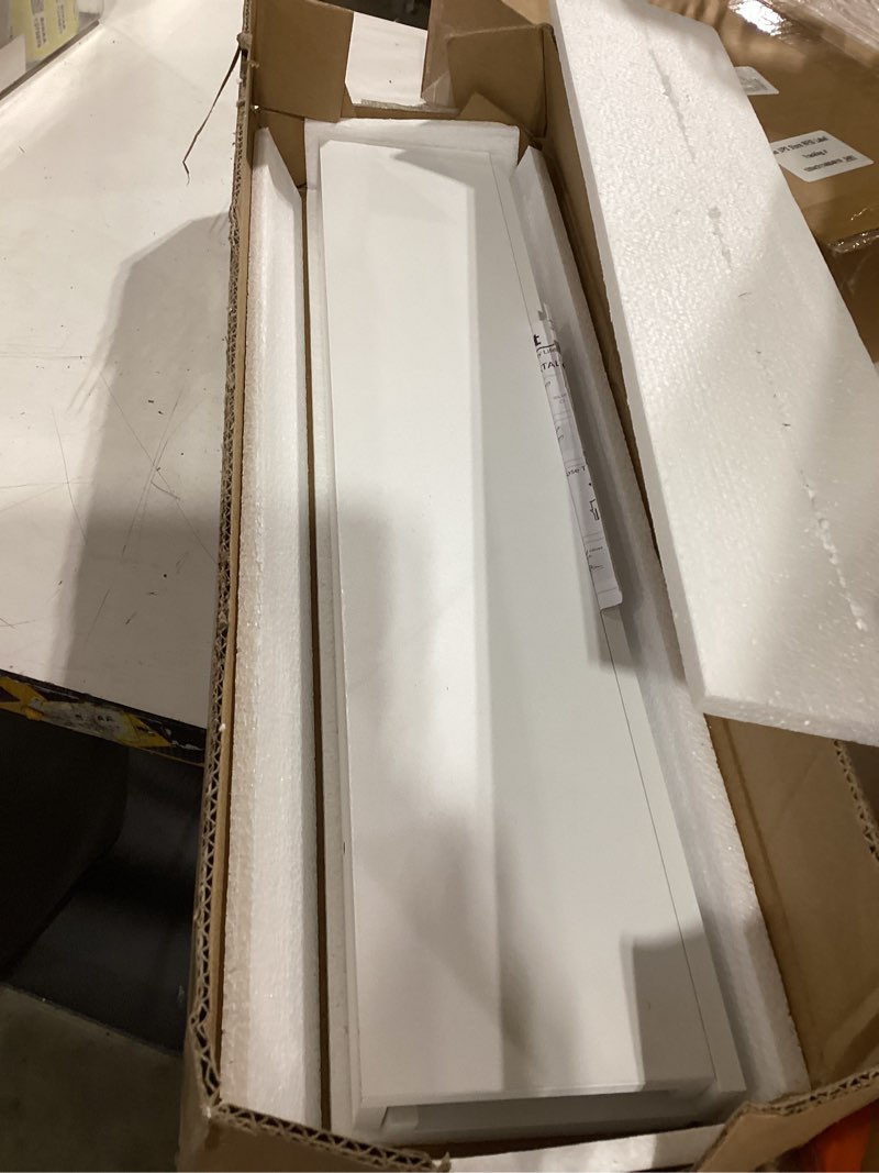 Condition photo showing Good Condition for white floating shelves for wall decor, long wall mounted storage shelf for bedroom, living room, bathroom, kitchen, nursery, display picture ledge shelf with lip set of 2-24 inches, white white 23.6in