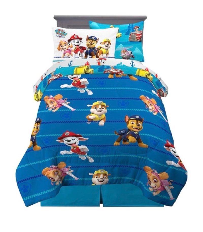 franco paw patrol kids bedding super soft comforter and sheet set, 5 piece full size, (official) nic