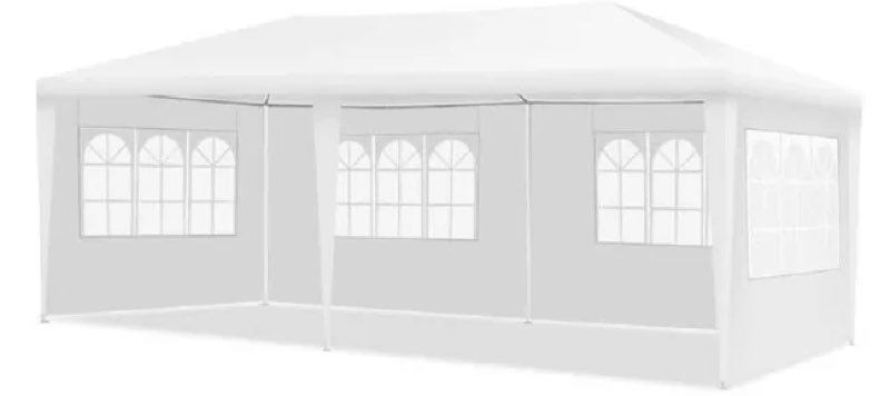 10 ft. x 20 ft. white canopy tent wedding party tent with 4 side walls carry bag