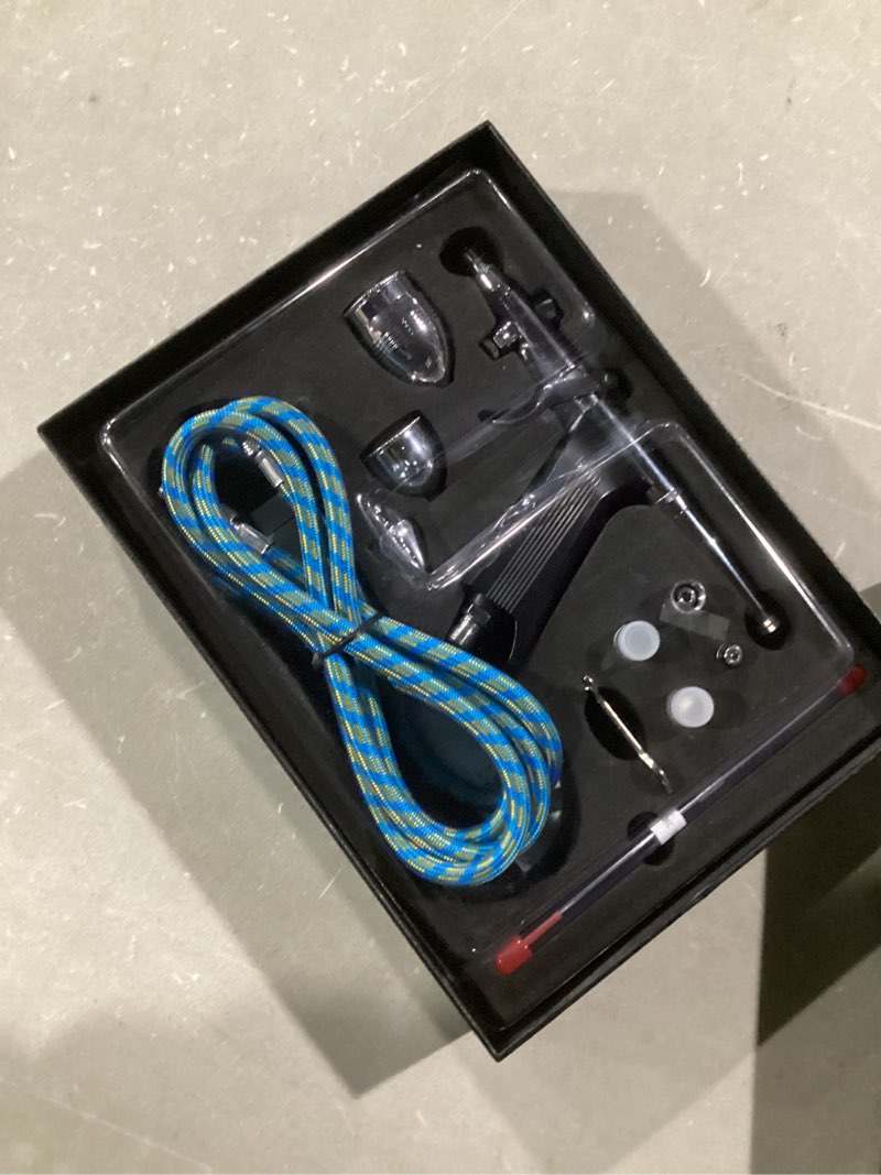 Condition photo showing Good Condition for Gaahleri Airbrush Kit, Airbrush Gun Dual Action Gravity Feed Set, 0.38 & 0.5mm Needles, 1/2 & 1/4 OZ Fluid Cup, Multi-Purpose Air Brush Makeup Model Coloring Painting Nail Art Tattoo