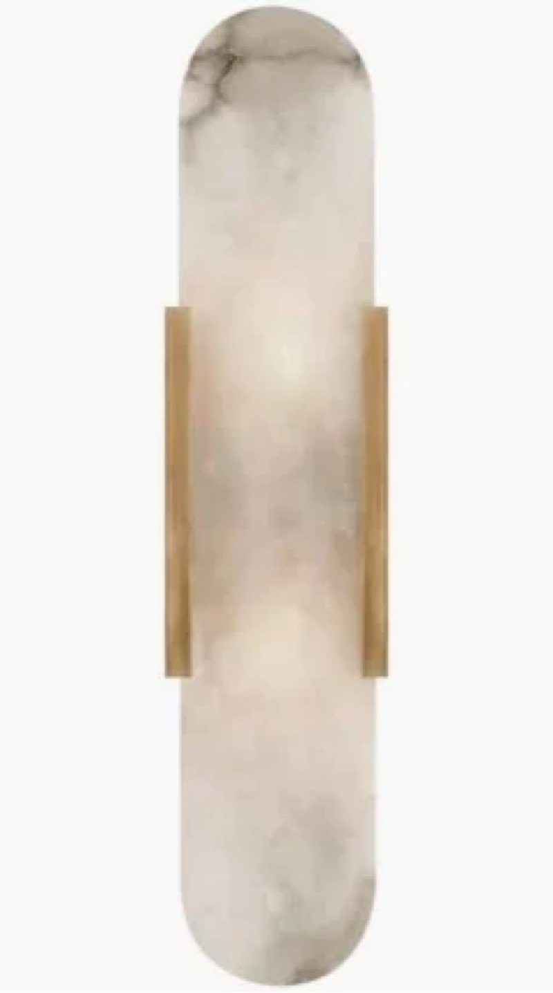 CJY CHENJINYAN 17.7" Natural Oval Alabaster Marble Modern Concise 2 Pack 2 Light Wall Sconce Fixture