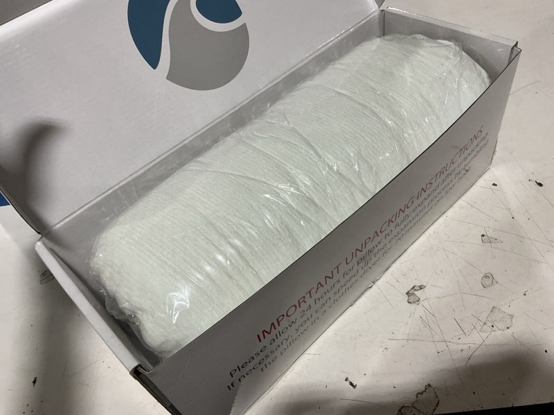 Condition photo showing New/Like New for bluewave bedding super slim max cool carbonblue gel memory foam pillow for stomach and back sleepers - thin, flat design with advanced cooling (3.25-inch height, standard size) 3.25"h super slim max cool (standard)