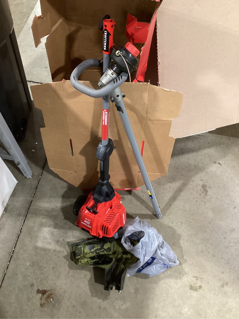 Condition photo showing As Is for craftsman ws2200 25-cc 2-cycle 17-in straight shaft attachment capable gas string trimmer