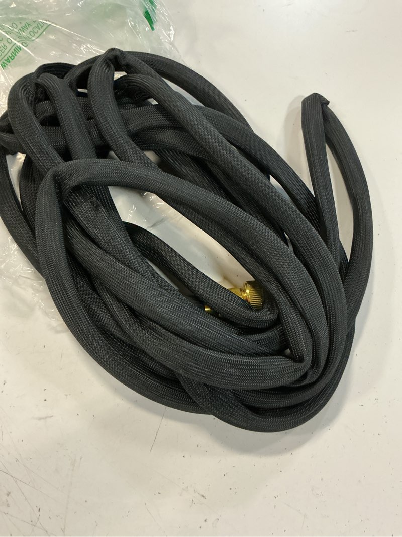 Condition photo showing Good Condition for flexible garden hose 25 ft, ultra lightweight water hoses 25ft w/10 function sprayer and 3/4" brass fittings, kink-free, sturdy, abrasion resistant for yard, lawn, outdoor and gardening(black)