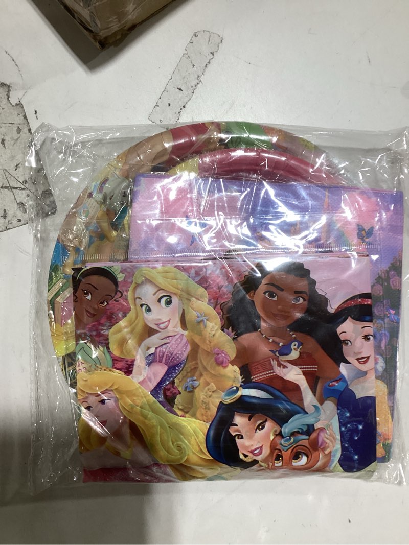 Condition photo showing New/Like New for Princess Birthday Party Supplies, 20 Plates, 20 Napkins and 1 Tablecover for Girls Party Supplies, Princess Theme Party Decorations