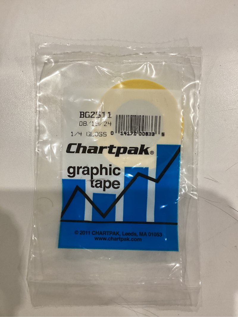 Condition photo showing As Is for Chartpak Graphic Art Tape, 1/4 Inch W x 324 Inch L, Yellow Gloss, 1 Roll (BG2511) Yellow Gloss Large