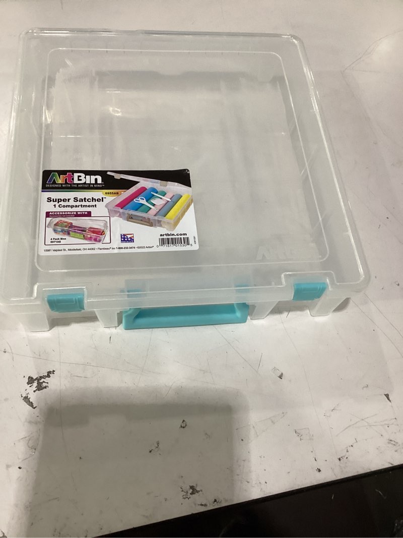 Condition photo showing New/Like New for artbin super satchel 1 compartment box clear craft organizer storage case gold 1 pack