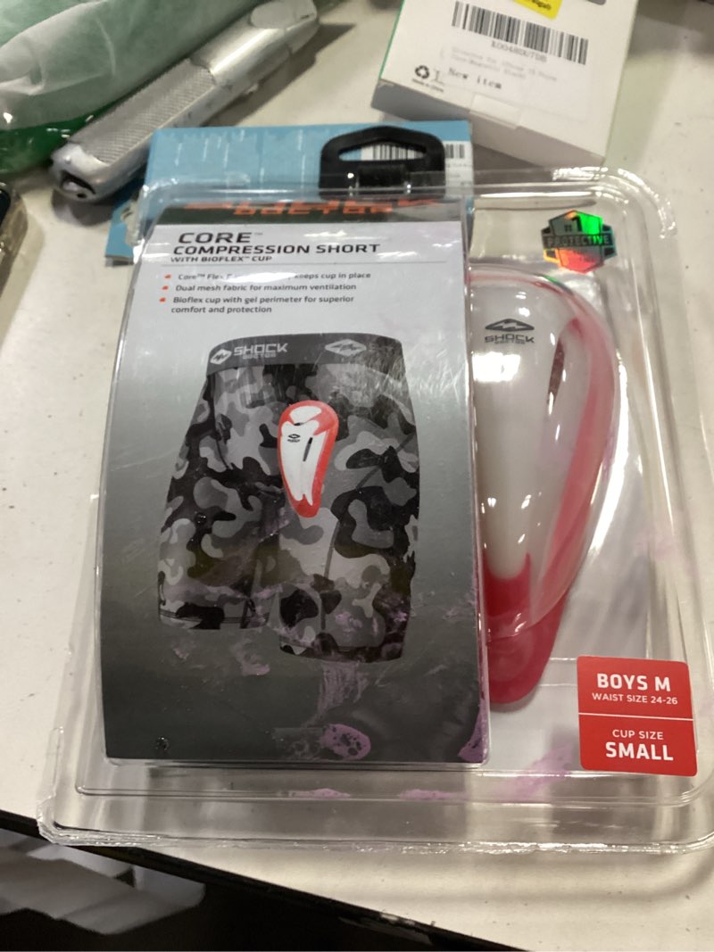 Shock Doctor Youth Compression Shorts with Cup Pocket and Bio-Flex Boy Athletic Cup. for Baseball, H