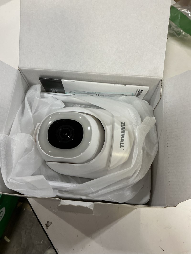 Condition photo showing Good Condition for zumimall 5mp security camera outdoor - 2.4g/5g wifi, wired camera 24/7 recording | ai motion & noise detection, 360° auto tracking, color night vision | ip66 weatherproof, alexa compatible white 5mp