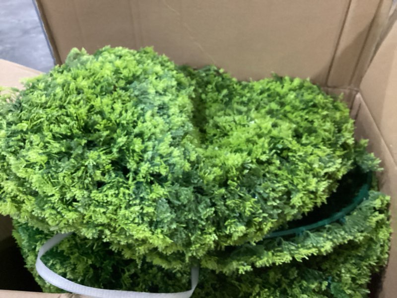 Condition photo showing As Is for Dopgib Artificial Plant Topiary Ball, 2 PCS 16" UV-Anti 4-Layer Fake Boxwood Leaf Balls, Faux Greenery Decorative for Indoor Outdoor Use on Balcony, Garden, Wedding, Front Door Home Decor