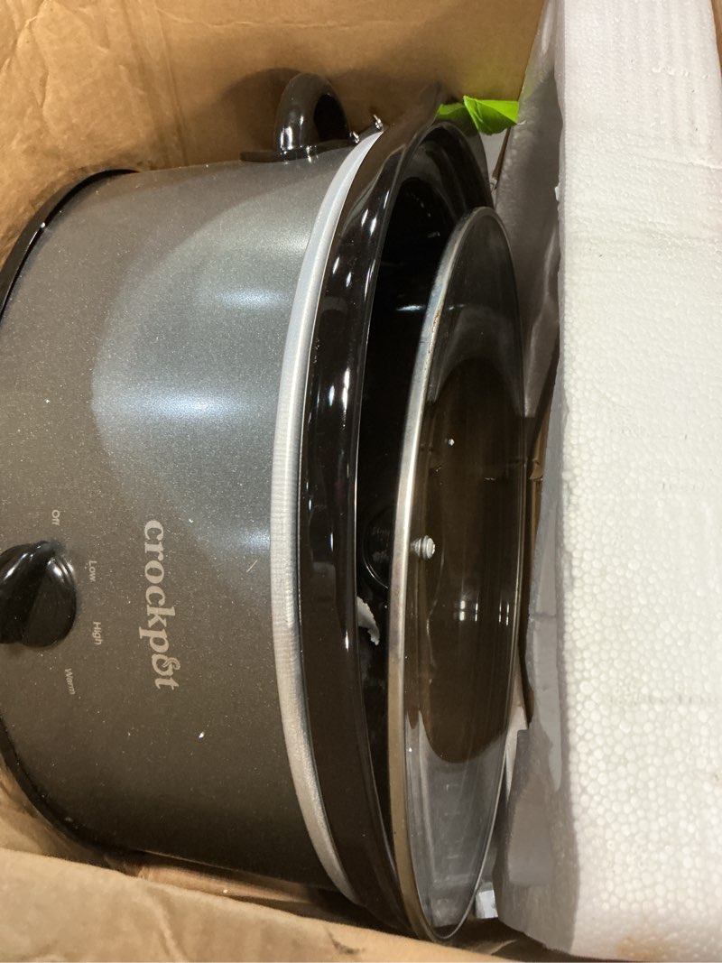 Condition photo showing As Is for crockpot scv700-ch-br slow cooker 7 quarts charcoal 7qt charcoal