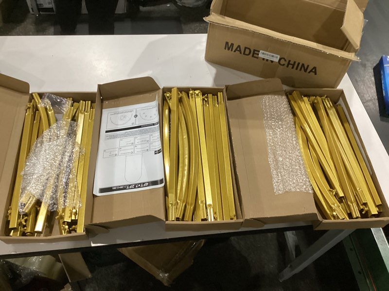 Condition photo showing Good Condition for wokceer wedding arch backdrop stand 7.2ft, 6.6ft, 6ft set of 3 gold metal arch backdrop stand for wedding ceremony baby shower birthday party decor 7.2ft, 6.6ft, 6ft gold