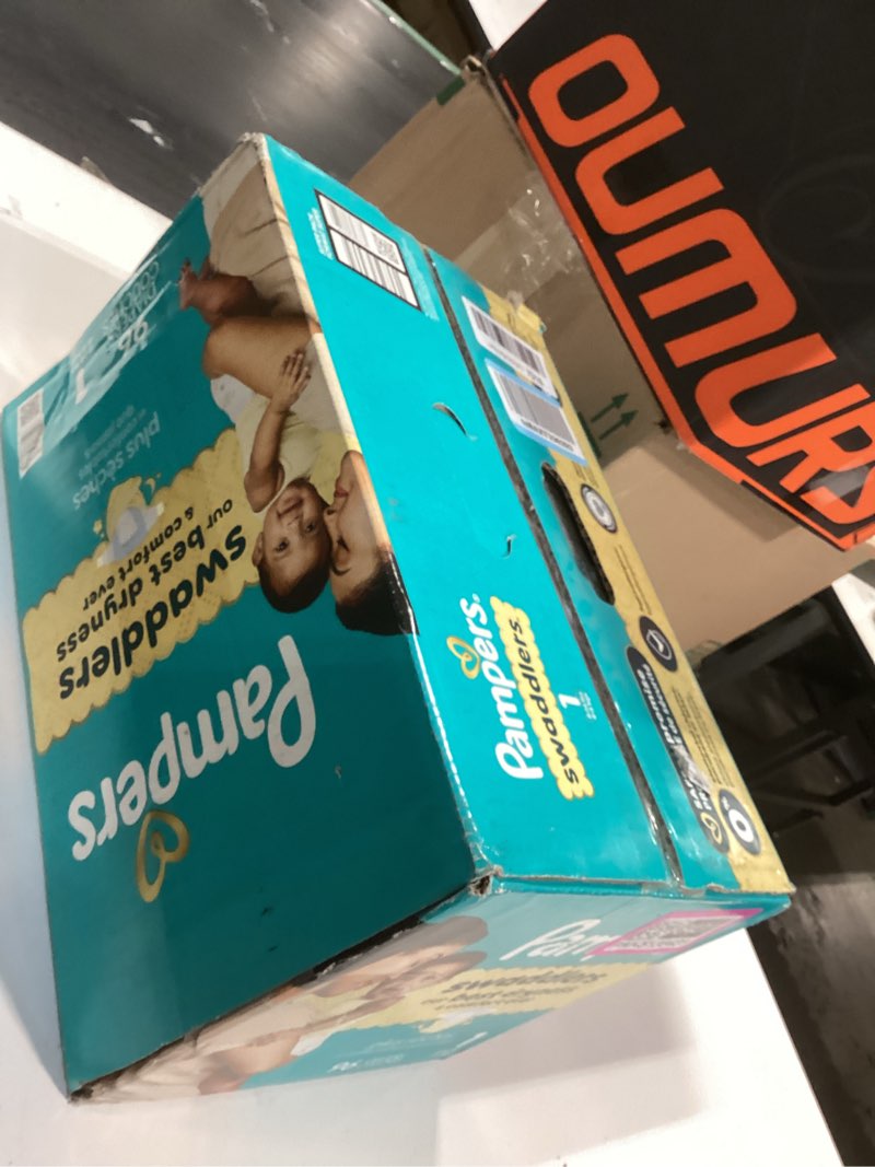 Condition photo showing New/Like New for pampers swaddlers diapers, size 1 (8-14 lbs), 96 count, absorbent, keeps baby dry and comfortable, skin safe disposable baby diaper (packaging may vary) size 1 96
