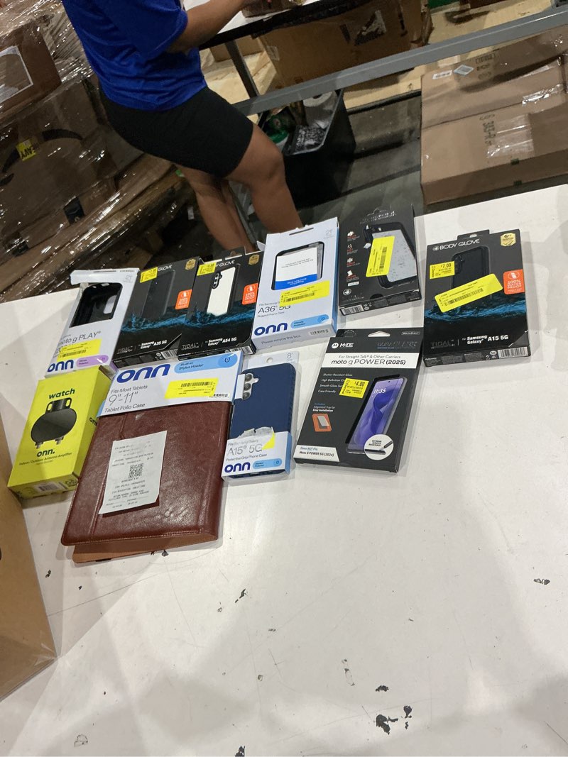Condition photo showing As Is for assorted cellphone/tablet/laptop case covers & accessories