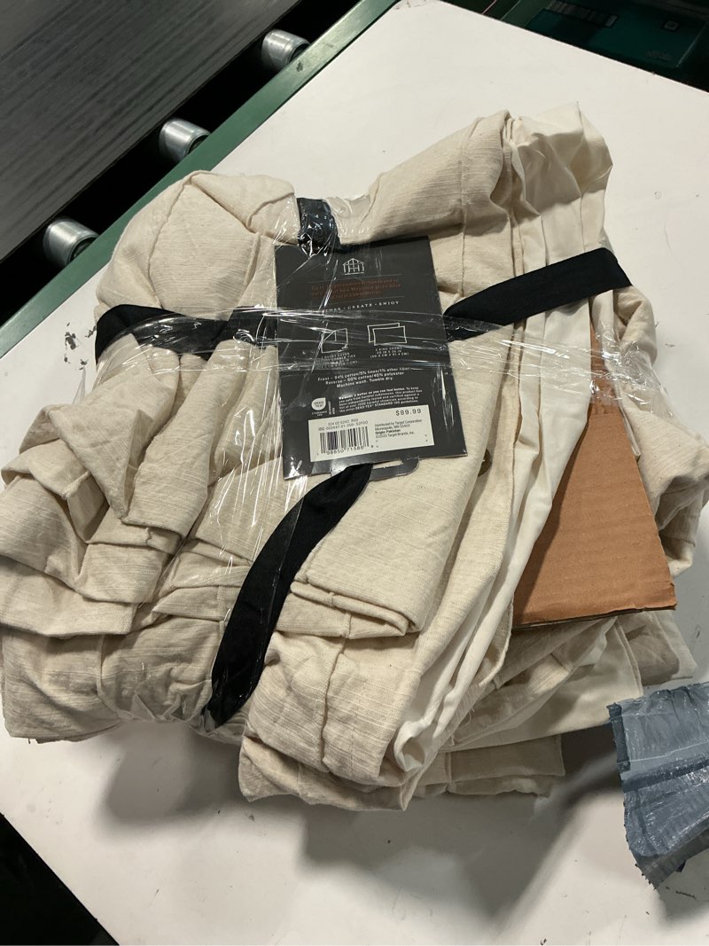 Condition photo showing Good Condition for king stitch stripe duvet cover tan - hearth & hand™ with magnolia