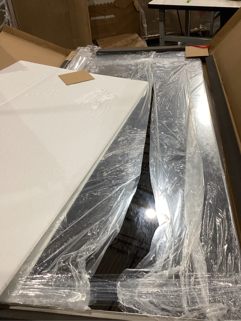 Condition photo showing Good Condition for home gym mirror, 48" x 25" - 2pcs, large full length mirror wall mounted for yoga, frameless tempered glass wall for home gym, dance studio, living room, bathroom 48"lx25"wx2