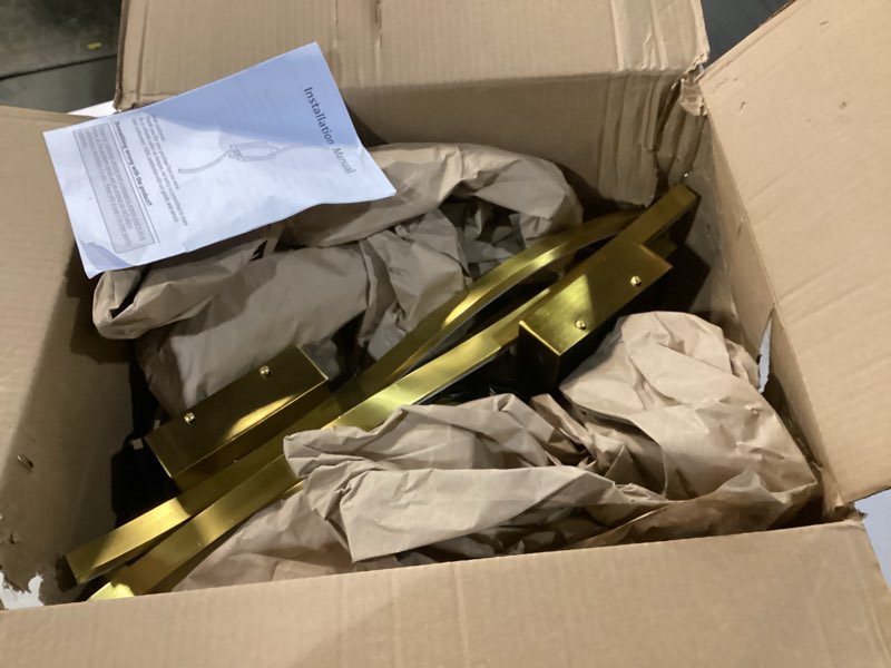 Condition photo showing As Is for Battery Powered Wall Sconces Set of 2, Gold 31.4" LED Dimmable Wall Sconce with Remote Control/Timer/Memory, USB Rechargeable Wall Lights for Living Room, Bedroom, Hallway Wireless scones Lighting 31.4 Gold