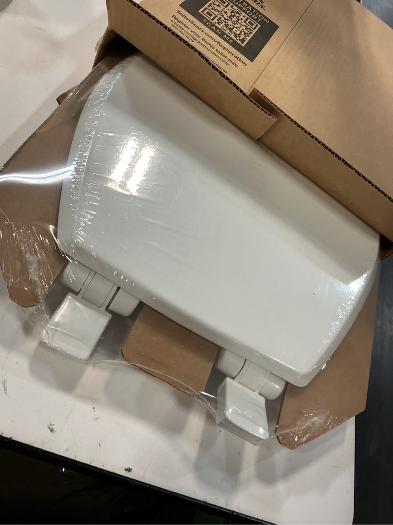 Condition photo showing Good Condition for mayfair cassel slow close toilet seat, easy clean, non slip premium wood seat, easy install, made in usa, round, white round 1 - toilet seat