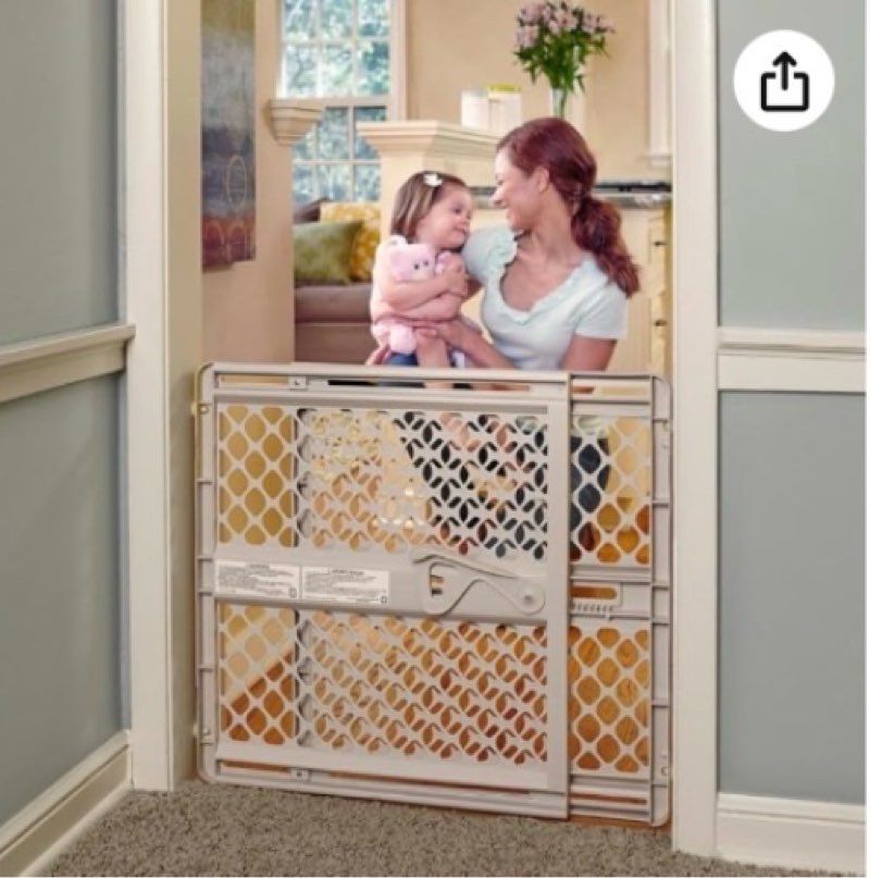 Toddleroo by North States - Supergate Ergo Baby Gate: Plastic Baby Gate for Stairs & Doorways - Adjustable Indoor Safety Gate - Made in USA - 26 to 42 Inches Wide - 26 Inches Tall - Sand
