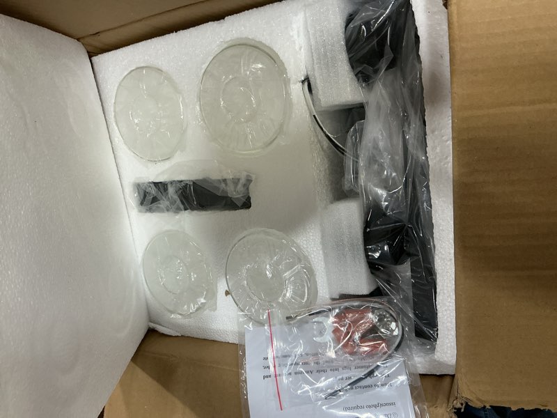 Condition photo showing Good Condition for 4-light bathroom vanity light, modern matte black wall sconce lighting with clear glass shade, bathroom lighting fixtures over mirror,vintage wall mounted lamps for mirror bedroom,living room black 4-light