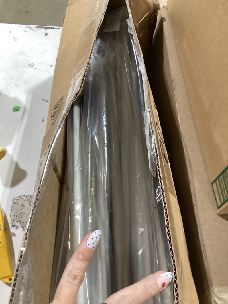 Condition photo showing As Is for 12 pack tension rods for windows 28 to 48 inch spring tension rod adjustable metal no drill curtain rod for windows, shower, door, kitchen (white, 12 pack) white - 12 pack 28" to 48" adjustable