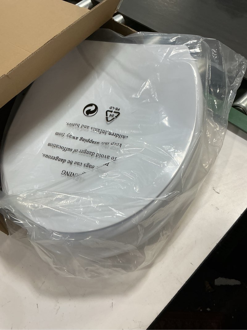 Condition photo showing New/Like New for Raised Toilet Seat with Lid 4?Inch Toilet Riser – Easy Tool?Free Installation Fits Standard & Elongated Toilets Senior, Disabled & Pregnant Support Secure Lock, Durable Plastic