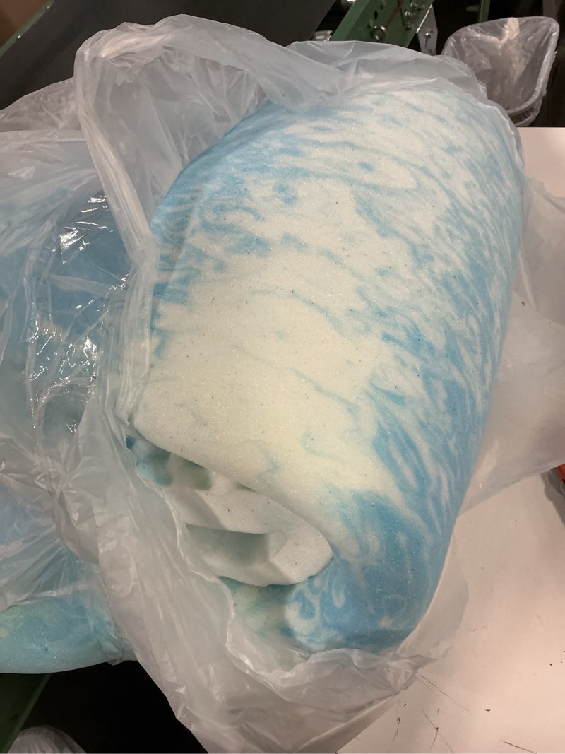 Condition photo showing As Is for SINWEEK 2 Inch Mattress Topper 5-Zone Memory Foam Mattress Topper Pressure Relief Soft Mattress Pad, CertiPUR-US Certified, Twin Size Blue Twin 2 Inch-Blue