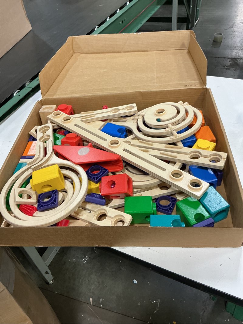 Condition photo showing Good Condition for hape wooden quadrilla marble run vertigo construction with instruction| 134-piece stem educational learning toys for kids run construction