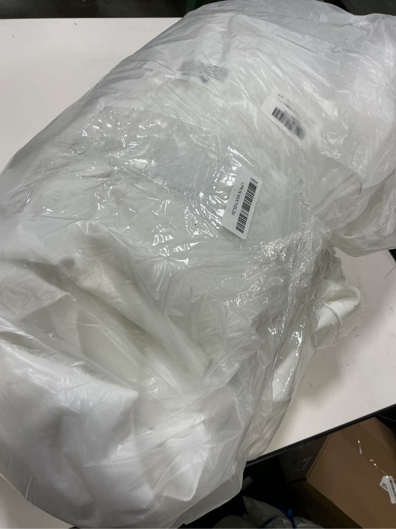 Condition photo showing Good Condition for (Incomplete)BRILLMAX 6 Pack White Round Tablecloths 108 Inch - Circle Bulk Linen Polyester Fabric Washable Table Cloth Cover for Wedding Reception Banquet Birthday Party Buffet Restaurant White 108 In, 6 Pack