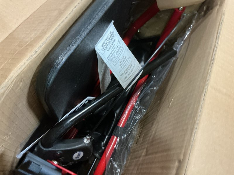 Condition photo showing Good Condition for drive medical rollator walker with seat - stable mobility support - height adjustable - durable steel frame construction - smooth 7.5" wheels - foldable frame - 350 lb limit - red
