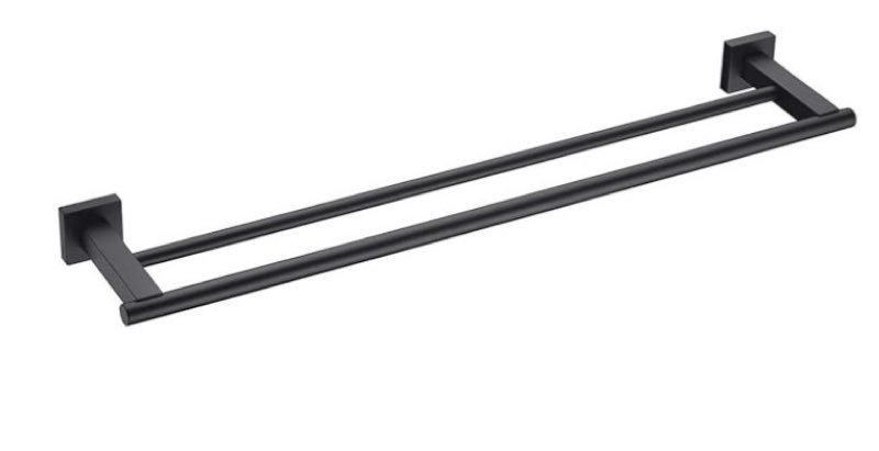 (Similar to stock photo) Miyili 24-Inch Bathroom Double Towel Bar Brushed Stainless Steel Bath Towel Rack Holder Wall Mount, A02N60B 24-Inch Brushed Steel