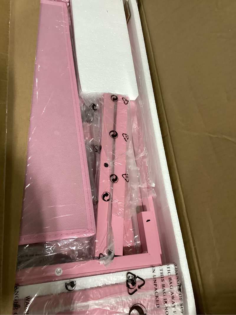 Condition photo showing New/Like New for BOLUO Pink Kids Desk and Chair Set for 5-8 Year Old, Small Child Desk with Fabric Drawer, Children Study Table with Storage Toddler Girls Boys