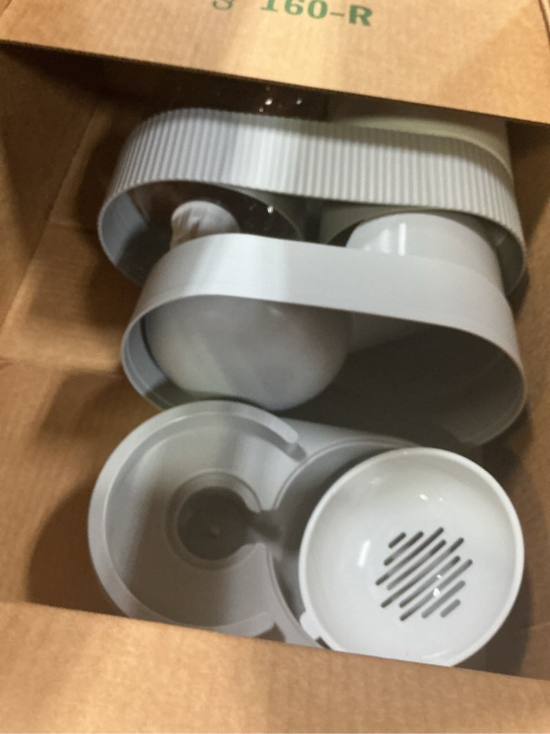 Condition photo showing As Is for Gravity Cat Feeder and Water Dispenser, 2 in 1 Automatic Cat Feeder with 180 Degree Rotatable, 2 Pack Large Capacity Self Feeding for Small Medium Dog Puppy Kitten, Black, 0.8 Gallon x 2