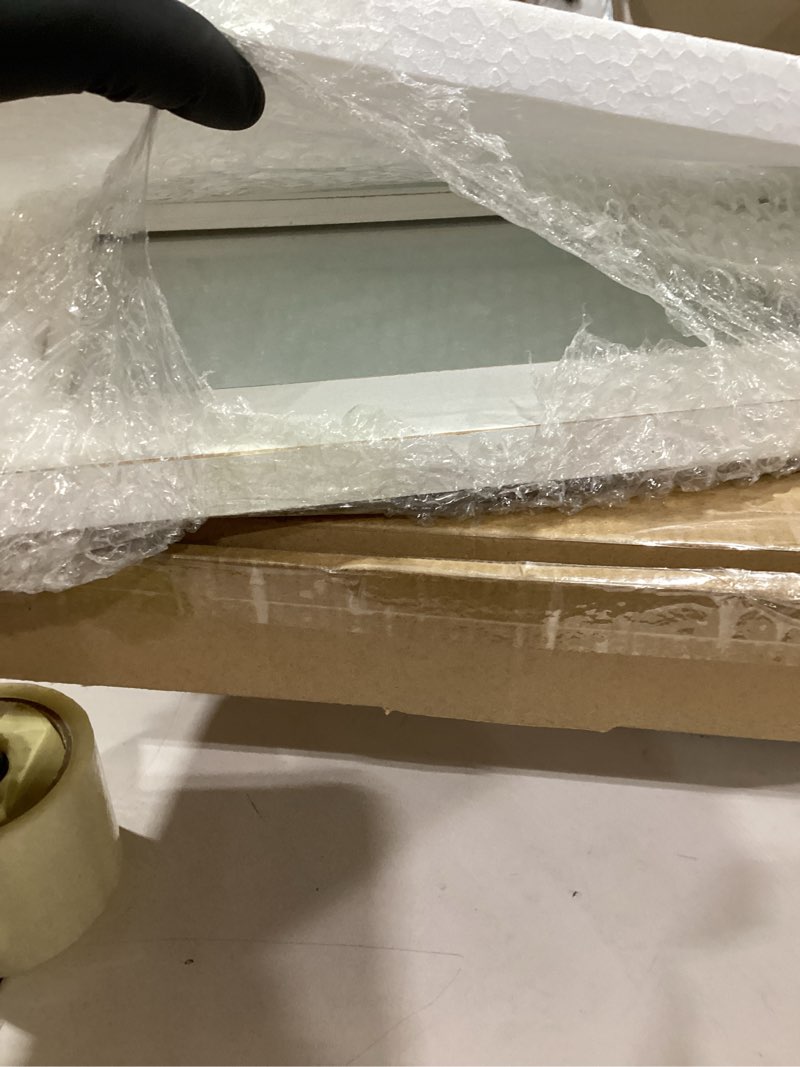 Condition photo showing Good Condition for rustic window mirrors for wall decor 18 x 23 inch, hanging distressed white wood frame decorative mirrors for kitchen, farmhouse windowpane mirror for entryway, horizontal or vertical