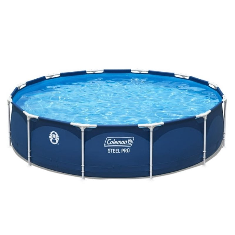 coleman steel pro 12 ft. x 33 in. round metal frame above ground pool set