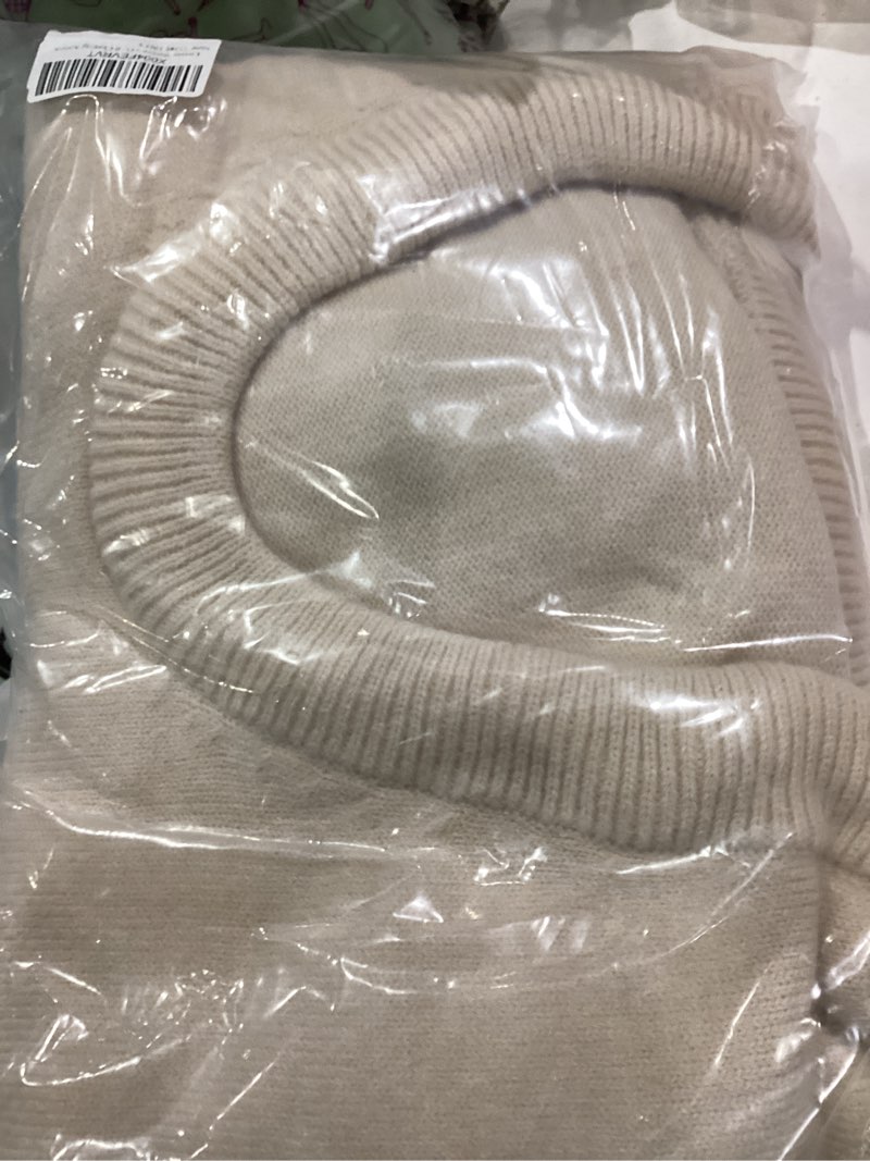 Condition photo showing Good Condition for Livtany Women’s Oversized Ribbed Deep V Neck Sweater Long Sleeve Drop Shoulder Pullover Top Casual 2024 Trendy Fall Clothing Apricot