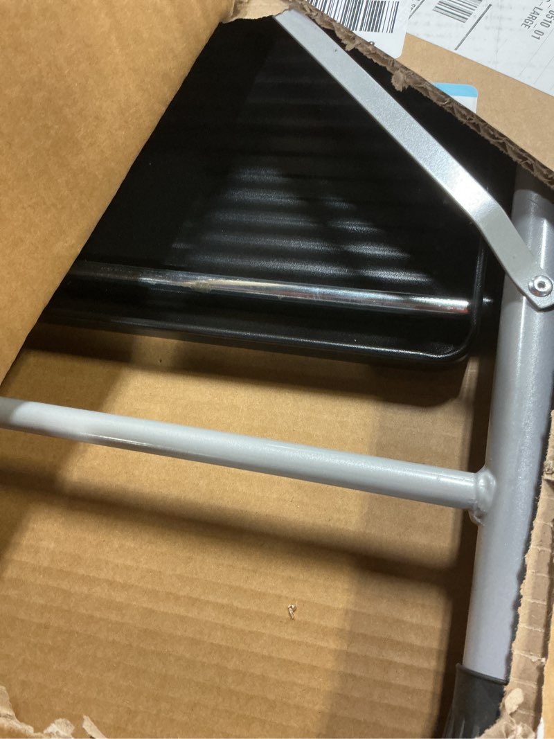 Condition photo showing Good Condition for Step Ladder Foldable Folding Stool - for Home Adults Kitchen 3 Stepping Extension Tall Heavy Duty with Handrails - Closet Stepstool Stair Ladders Extendable Stepladder for Indoor House 600Lbs Grey Black 3 Step