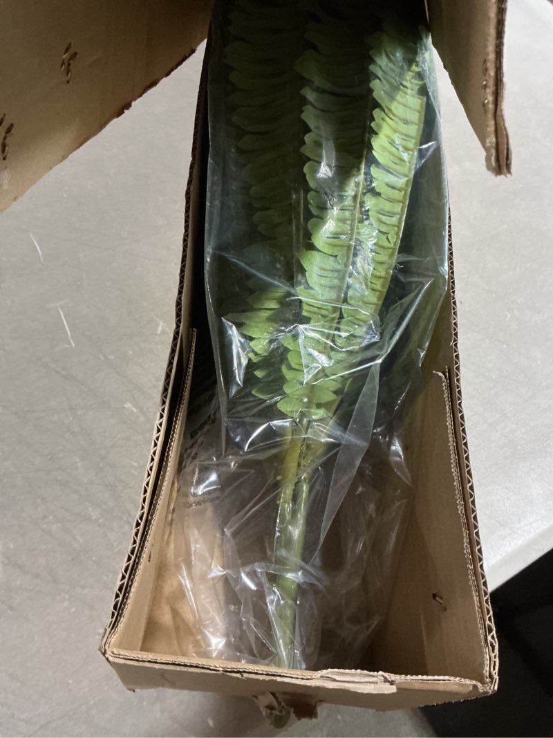 Condition photo showing Good Condition for single silky artificial boston fern bush, 43inch large artificial ferns for outdoors, large faux ferns artificial plants,suitable for decorating office, living room faux greenery,69branches 1 pcs 43"- 69 leaves