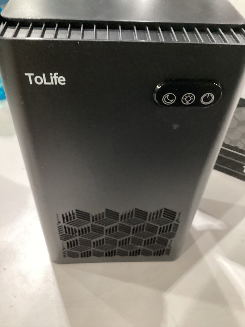 Condition photo showing Good Condition for tolife dehumidifier for home, 1000 sq.ft dehumidifiers for basement bedroom bathroom with 95 oz water tank, auto shut off 7 colors led light, black