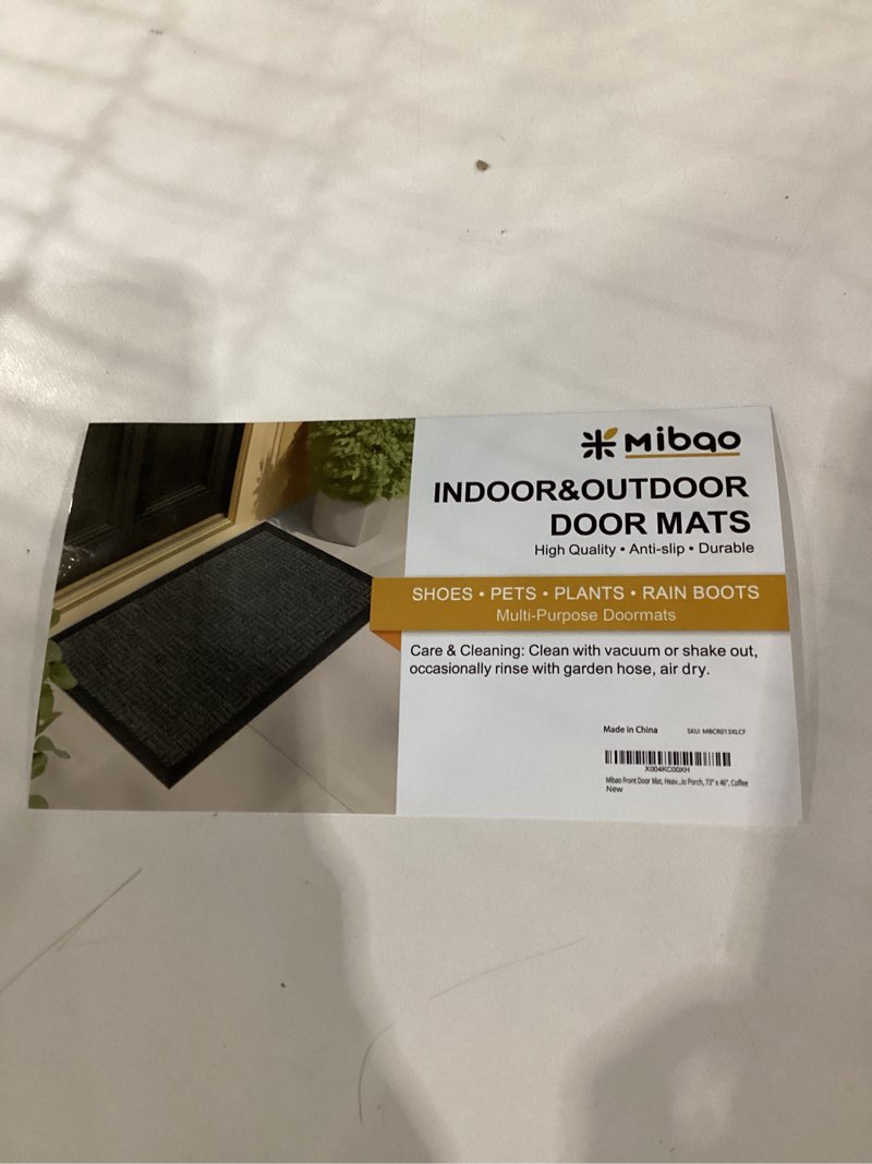 Condition photo showing Good Condition for Mibao Dirt Trapper door mat for Indoor&Outdoor, 48" x 72", Brown Black,Washable Barrier , Heavy Duty Non-Slip Entrance Rug Shoes Scraper, Super Absorbent Front Carpet