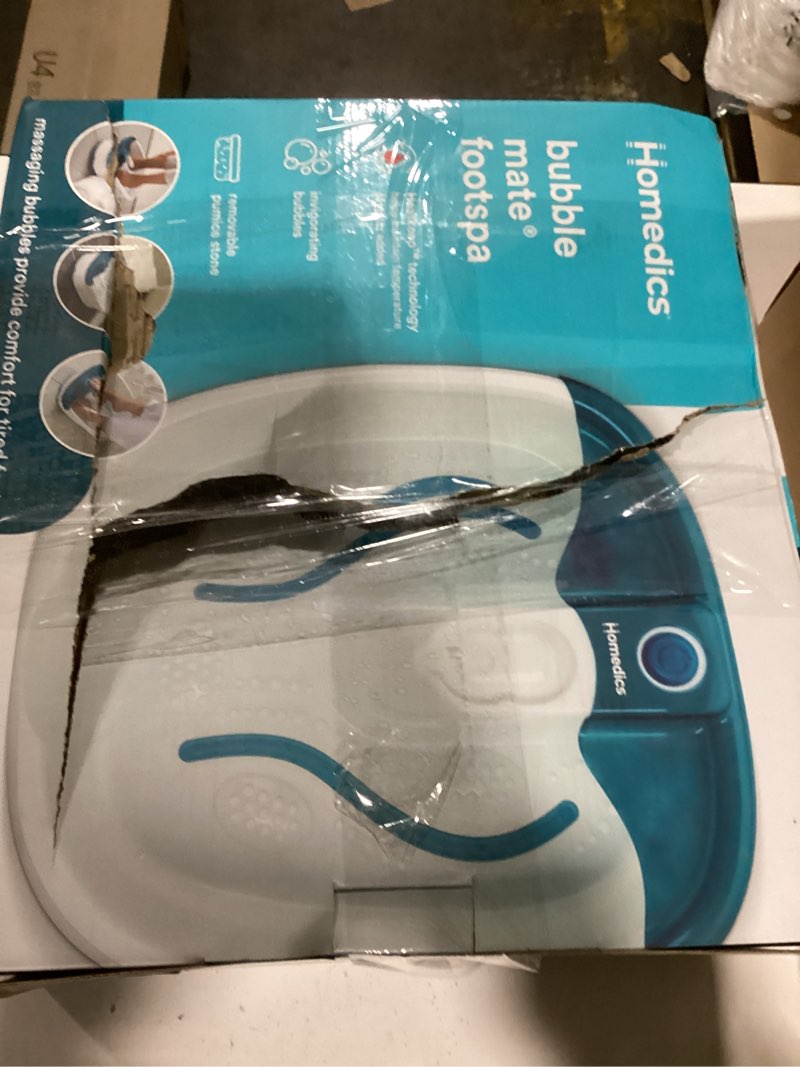 Condition photo showing New/Like New for Homedics Bubble Mate Foot Spa, Toe Touch Controlled Foot Bath with Invigorating Bubbles and Splash P