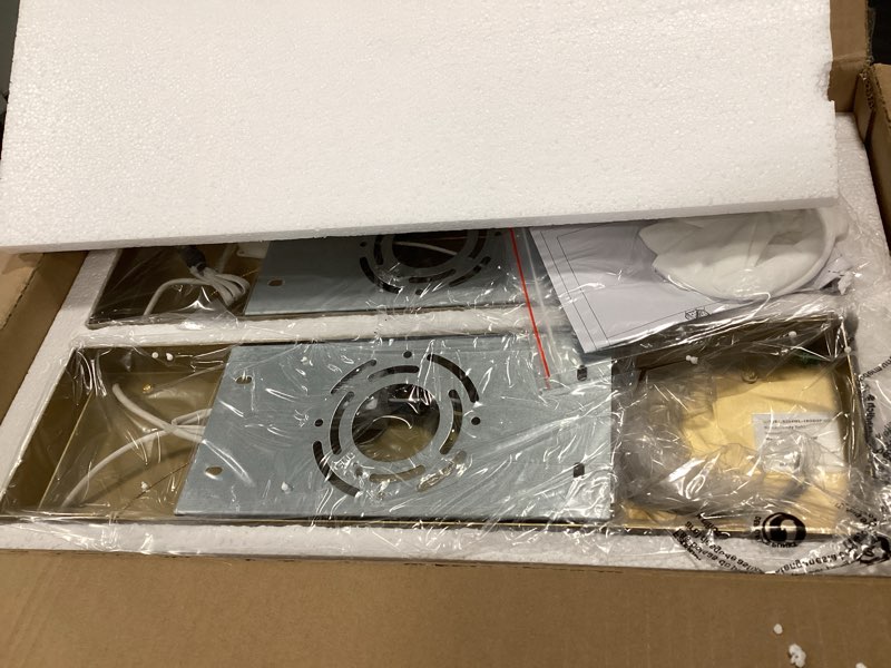 Condition photo showing New/Like New for Gold Dimmable Wall Sconces Set of Two, Modern Sconces Wall Lighting, 18 Inch Led Hardwired Wall Lights, 4000K Indoor Wall Light Fixtures for Bedroom, Living Room, Stairway, Bathroom Vanity Light Gold 18 inch