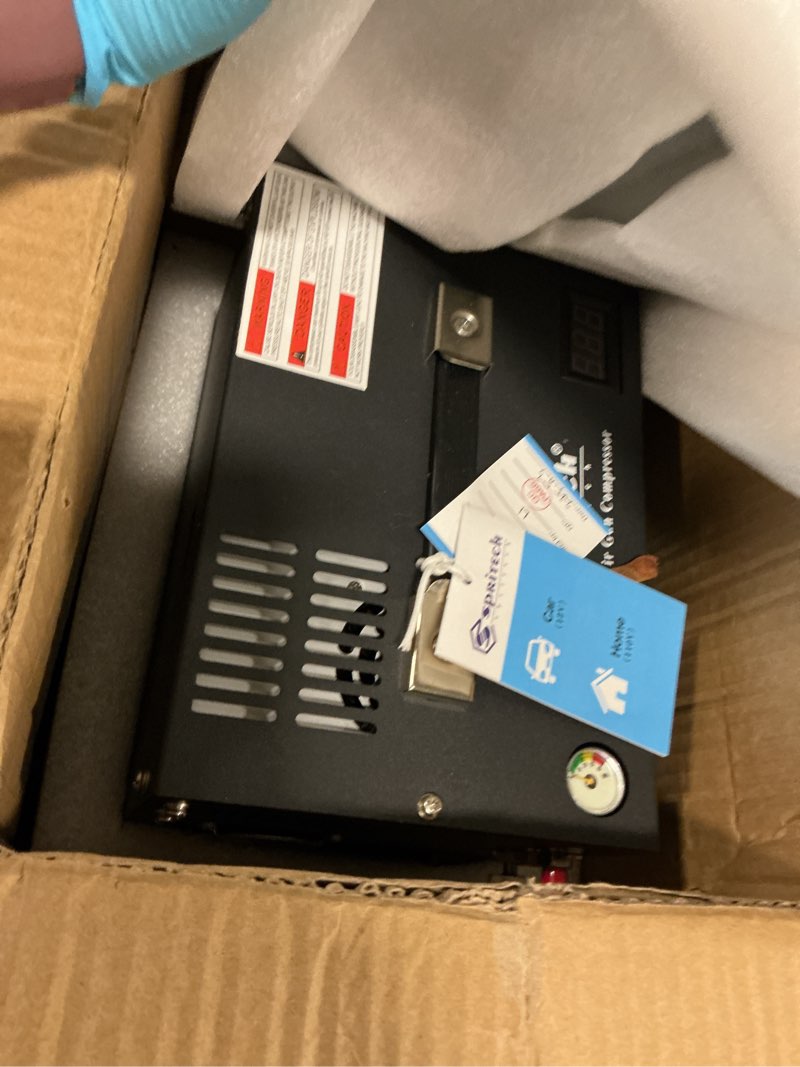 Condition photo showing Good Condition for PCP Air Compressor,Built-in Power Converter,Portable 4500Psi/30Mpa,Water/Oil-Free,PCP Paintball Tank Air Pump, Powered by 12V Car DC or Home 110V AC with Oil-Moisture Filter