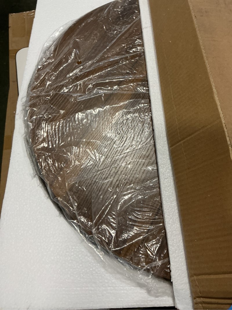 Condition photo showing Good Condition for aboxoo Coffee Table Nesting Side Round Set of 2 End Table Top Sturdy Metal Frame Desk Centerpiece Living Room Bedroom Apartment Modern Industrial Simple Nightstand Black Brown Engineered Wood