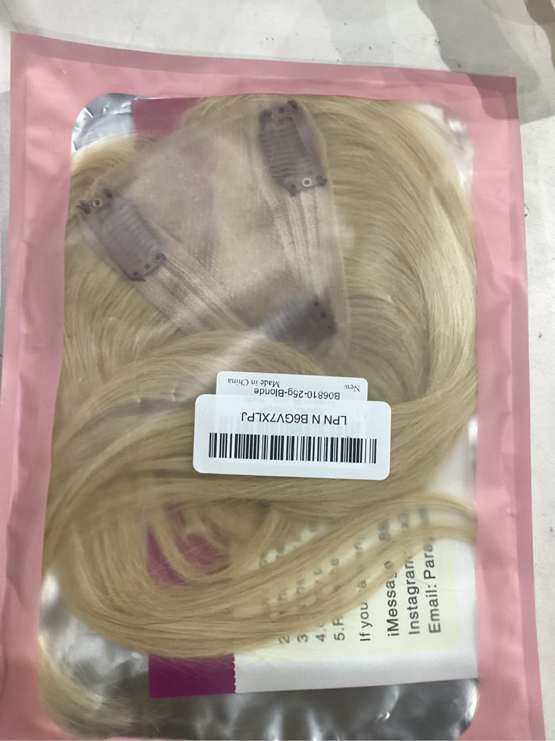 Condition photo showing Good Condition for blonde hair toppers for women real human hair 360°3d no bangs pieces upgrade lace base premium remy hair toppers for women(blonde, 10inch) 8*10 blonde